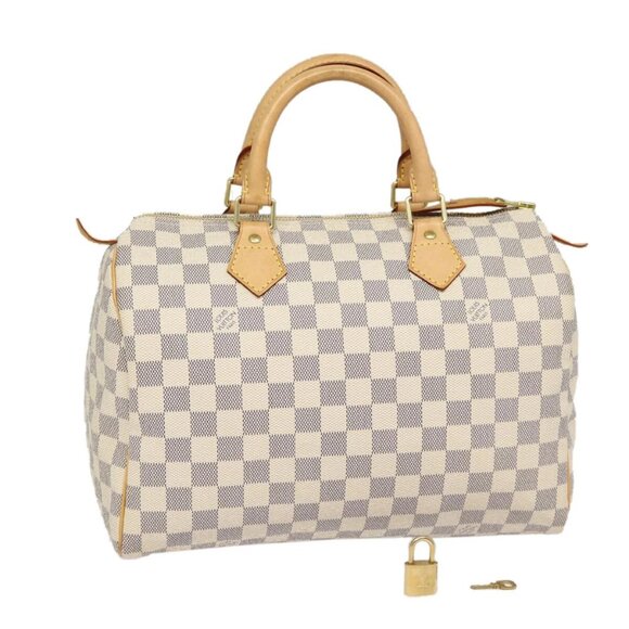 LOUIS VUITTON Damier Azur Speedy 30 Hand Bag N41533 LV Auth 88905AV - Picture 1 of 16